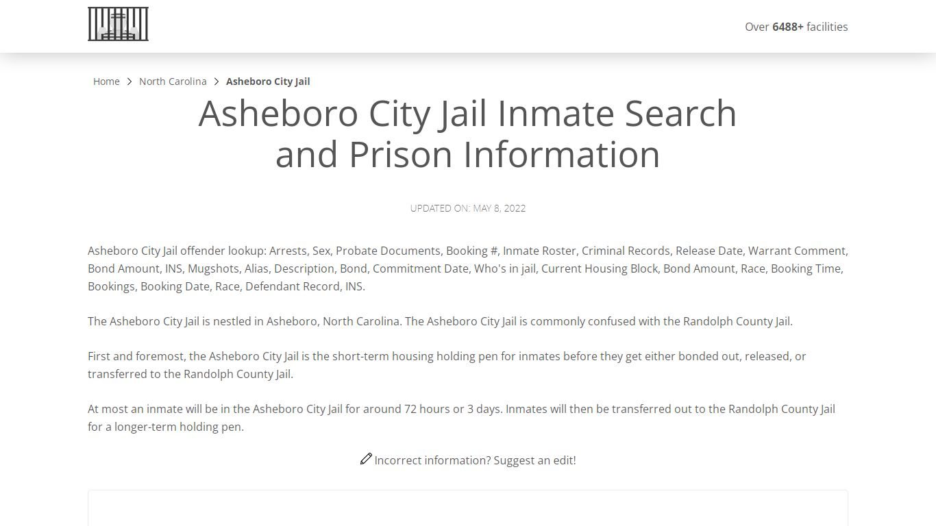 Asheboro City Jail Inmate Search, Visitation, Phone no ...