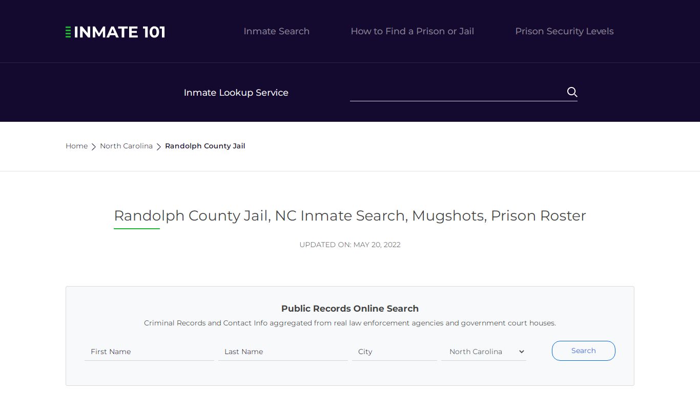 Randolph County Jail, NC Inmate Search, Mugshots, Prison ...